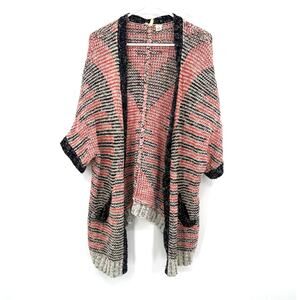Moth Size Small Short Sleeve Open Front Cardigan Sweater Dolman Cotton Blend